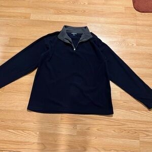 Lands' End Men's Navy Quarter-Zip with Gray Collar